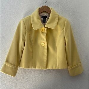 D.F.A. NEW YORK Pale Yellow Cropped Peacoat